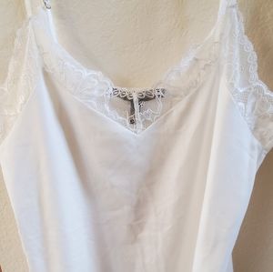 White lace trim shirt.